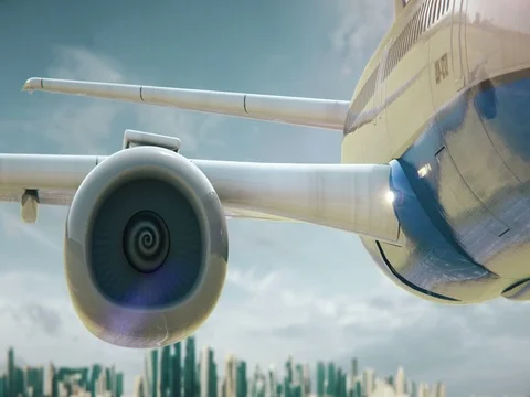 Airplane Take Off Doha Qatar Stock Footage