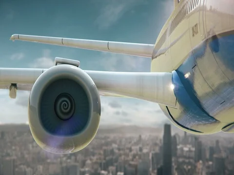 Airplane Take Off Guangzhou China Stock Footage