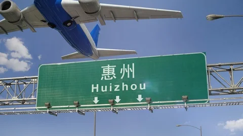 Airplane Take off Huizhou Stock Footage 101037110
