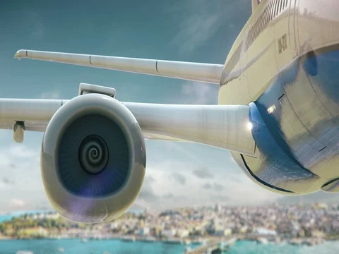 Airplane Take Off Istanbul Turkey second version Stock Footage