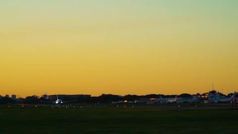 Airplane take off from the runway Stock Footage 303856084
