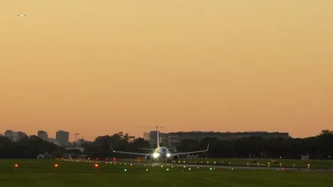 Airplane take off from the runway Stock Footage 303856091