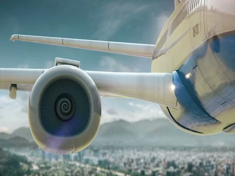 Airplane Take Off Santiago Chile Stock Footage