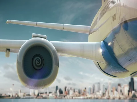 Airplane Take Off Seattle Washington USA Stock Footage