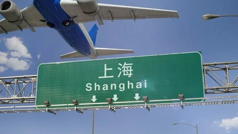 Airplane Take off Shanghai Stock Footage 101132860
