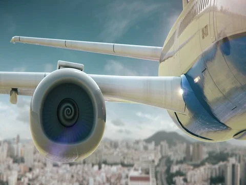 Airplane Take Off Shenzhen China Stock Footage