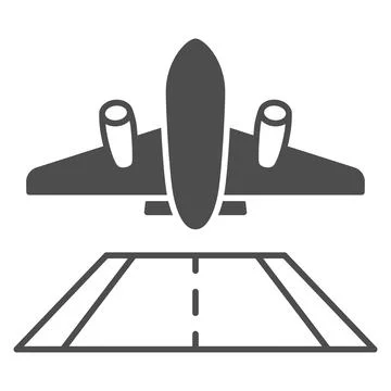 Airplane take off solid icon, airlines concept, take off plane vector sign on イラスト素材