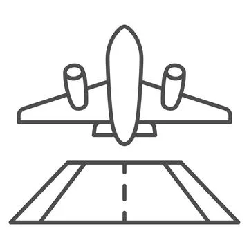 Airplane take off thin line icon, airlines concept, take off plane vector sign イラスト素材