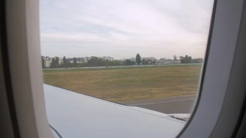 Airplane Take Off Through Window Stock Footage 116471961