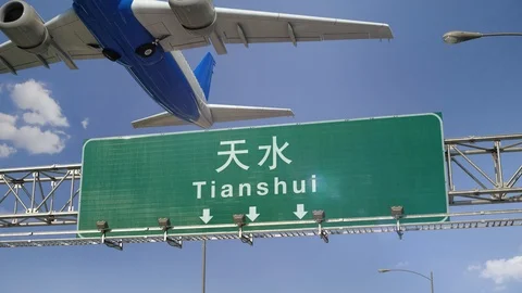 Airplane Take off Tianshui Stock Footage 101136960