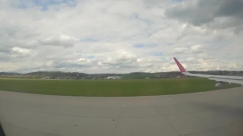 Airplane take-off from the window Stock Footage 246712415