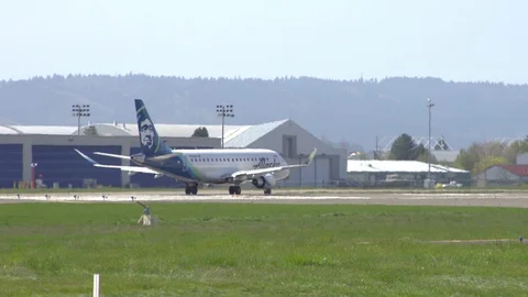 Airplane Takeoff, Sunny Stock Footage 129190645