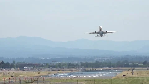 Airplane Takeoff, Sunny Stock Footage 136634849