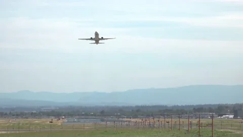 Airplane Takeoff, Sunny Stock Footage 136634872