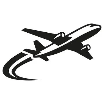 Airplane Takeoff Vector Logo Set Stock Illustration