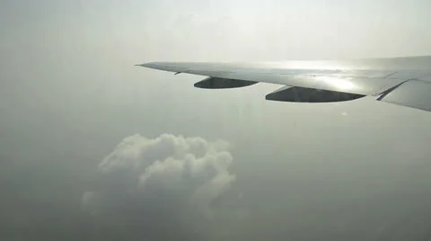 Airplane at takeoff. view trough window with some shaking Stock Footage 23569278