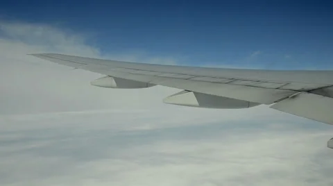 Airplane at takeoff. view trough window with some shaking Stock Footage 23575418