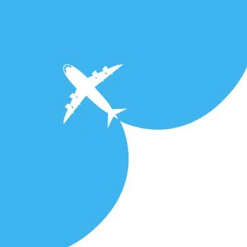 Airplane takes off on blue background. Vector illustration Stock Illustration