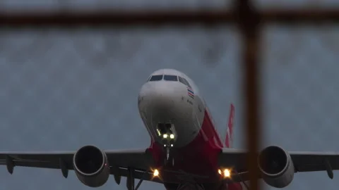 Airplane takes off overhead Stock Footage 240950790