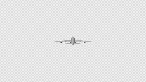 Airplane Takes off, Rear View, Alpha Channel, Exclusive Stock Footage 270572900
