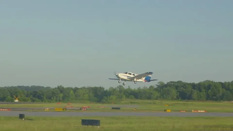 Airplane Taking Off and Flying Stock Footage 142114626