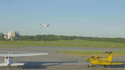 Airplane Taking Off and Flying Stock Footage 142116311