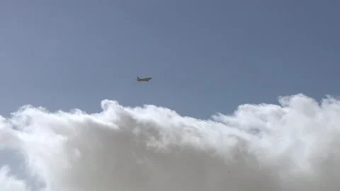 Airplane taking off in the clouds - 4k - ProRes Stock Footage 146600838