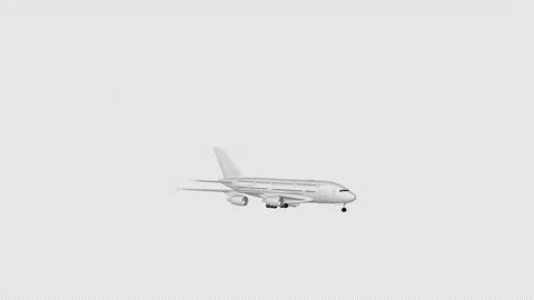 Airplane is taking off from left to right, Side View, Alpha Channel, Exclusive Stock Footage 270573565