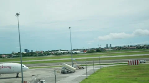 Airplane taking off, Philippine Airlines Stock Footage 325173343
