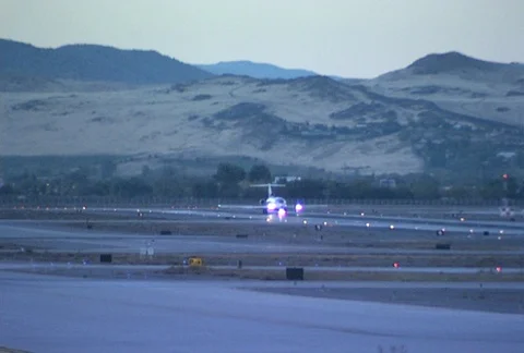 Airplane taking off from Reno Stock Footage 97775721