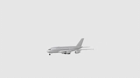 Airplane is taking off from right to left, Side View, Alpha Channel, Exclusive Stock Footage 270573566