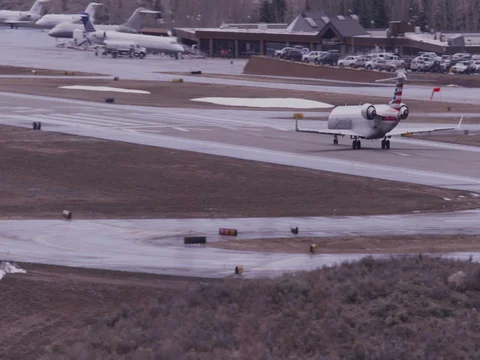 Airplane taking off from runway Stock Footage 84505472