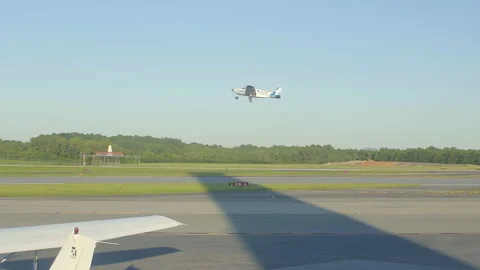 Airplane Taking Off on Runway Stock Footage 142114687