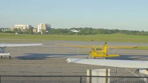 Airplane Taking Off on Runway Stock Footage 142115010