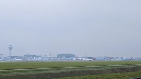 Airplane Taking Off At Schiphol Stock Footage 127036134