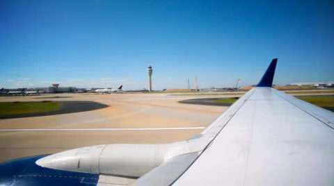 Airplane taking off seen from plane Stock Footage 495978