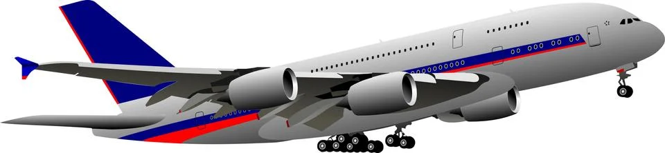 Airplane taking off. Vector illustration Stock Illustration
