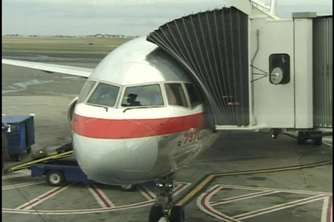 Airplane at Terminal 1 Stock Footage 296745