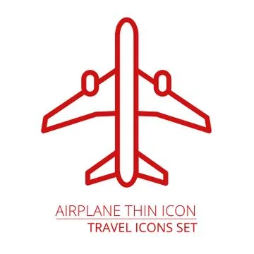Airplane thin icon Stock Illustration