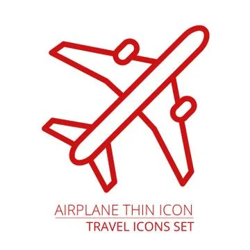 Airplane thin icon Stock Illustration