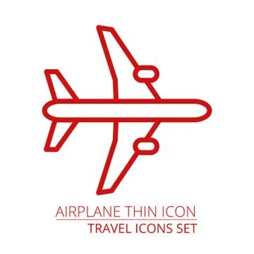 Airplane thin icon Stock Illustration