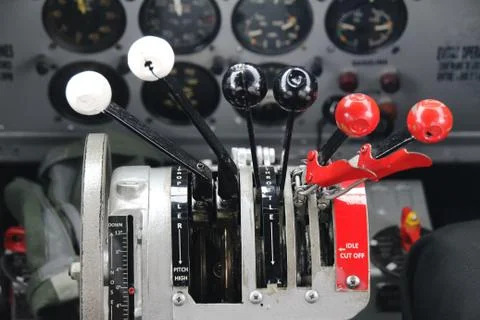 Airplane thrust control 스톡 사진