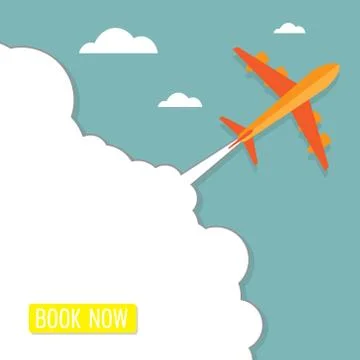 Airplane ticket booking concept background vector illustration Stock Illustration