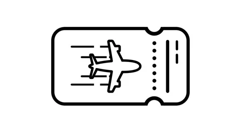 Airplane Ticket Icon Stock Footage 335641906