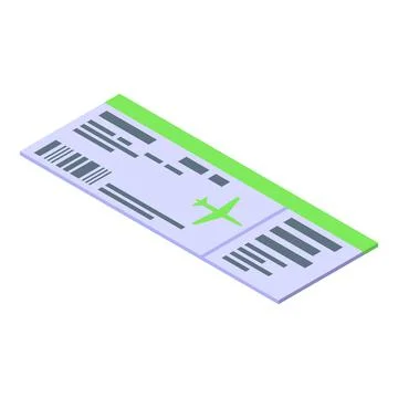 Airplane ticket icon isometric vector. Vaccine passport 스톡 일러스트