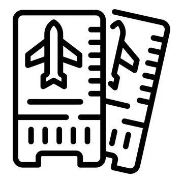 Airplane ticket icon outline vector. Wind board 스톡 일러스트