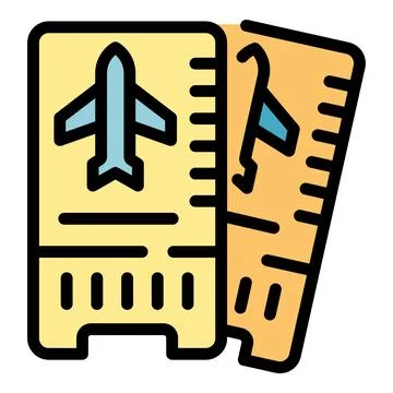 Airplane ticket icon vector flat Illustrazione stock