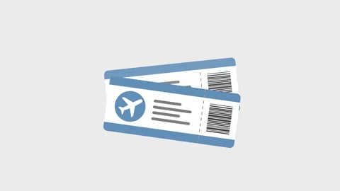 Airplane Ticket Transition Animation Loop Stockbeeldmateriaal 334213177