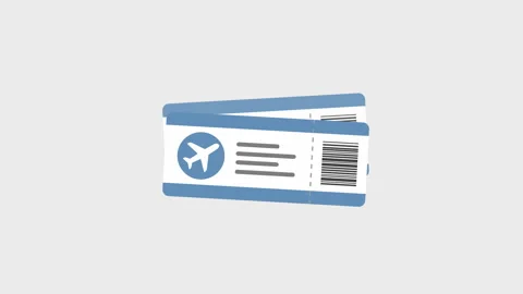 Airplane Ticket Transition Animation Loop Video stock 334213186