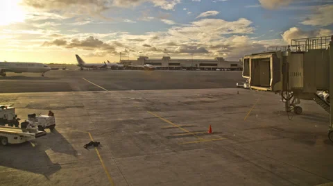 Airplane Time Lapse At Gate Stock Footage 31821651